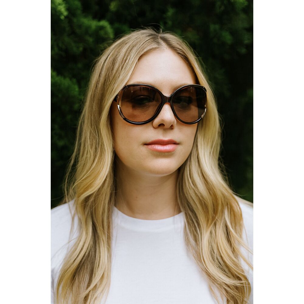SALVATORE FERRAGAMO Oversized Oval Sunglasses w Case